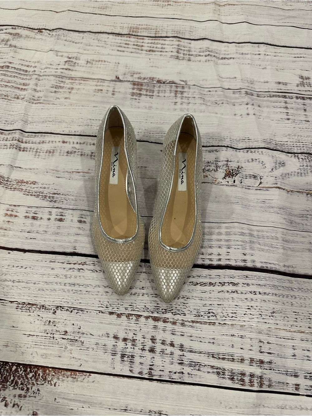 Nina Silver Kitten Heel